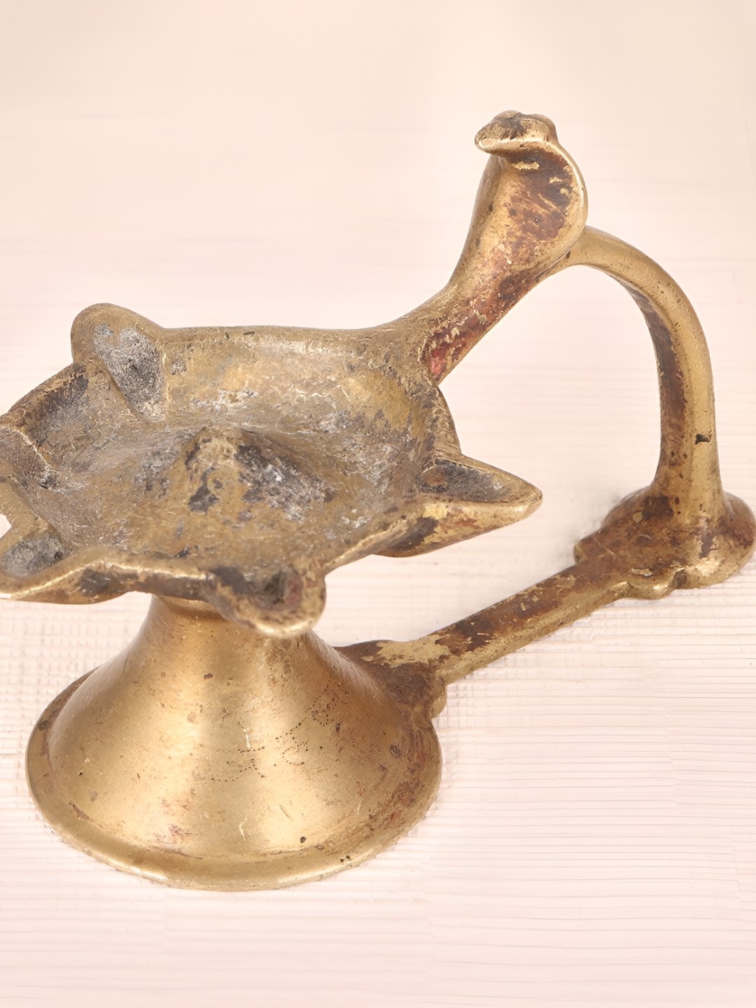 

Indianshelf Bronze Textured Brass Pooja Diya