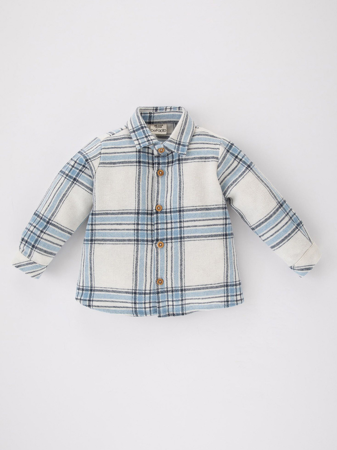 

DeFacto Boys Spread Collar Tartan Checked Acrylic Casual Shirt, Na