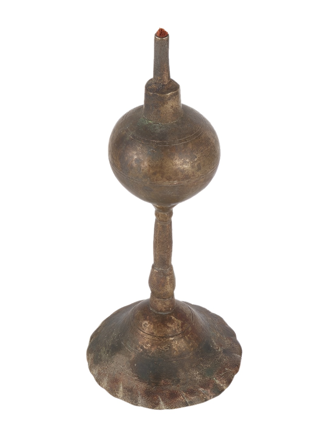 

Indianshelf Bronze Textured Antique Brass Diwali Standing Oil Lamp Diya