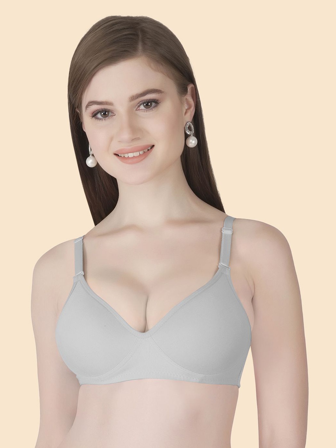 

Joomie Full Coverage Lightly Padded T-Shirt Bra, Grey