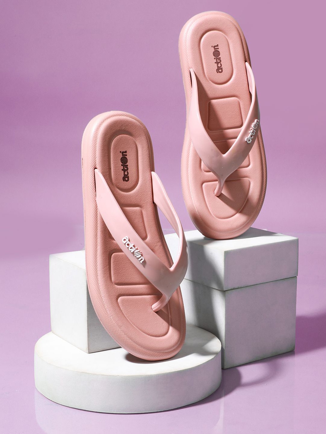 

Action Women Rubber Thong Flip-Flops, Pink