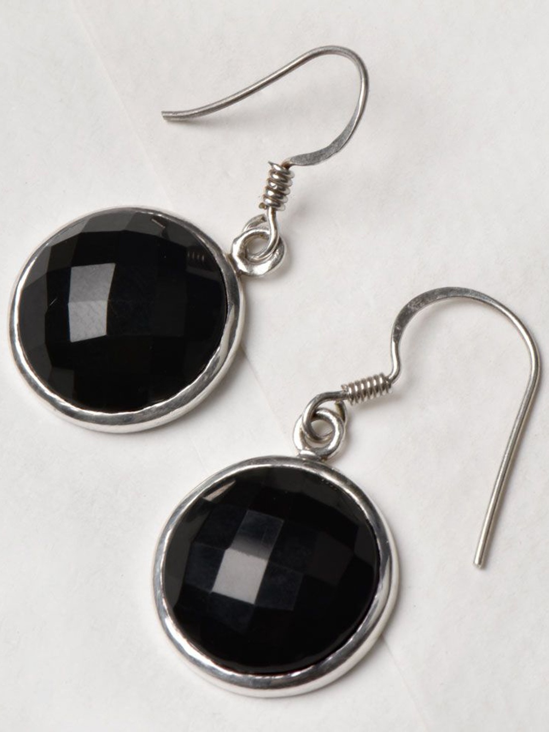 

Indianshelf 92.5 Sterling Silver Stone Studded Contemporary Drop Earrings