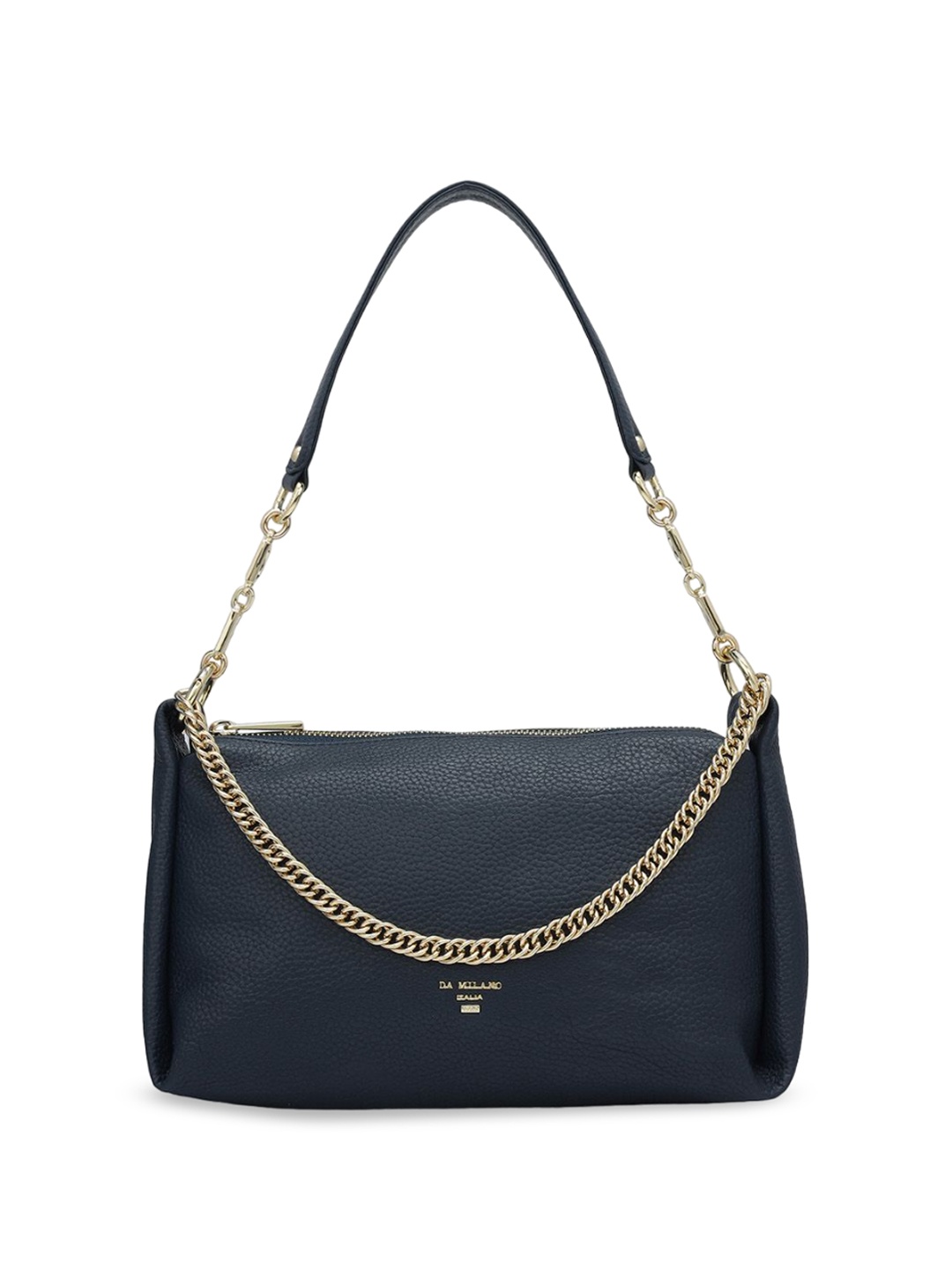 

Da Milano Women Textured Leather Structured Shoulder Bag, Blue