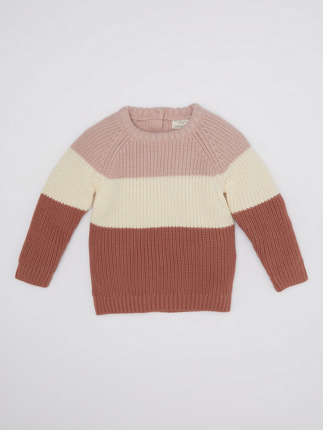 

DeFacto Girls Colourblocked Pullover, Brown