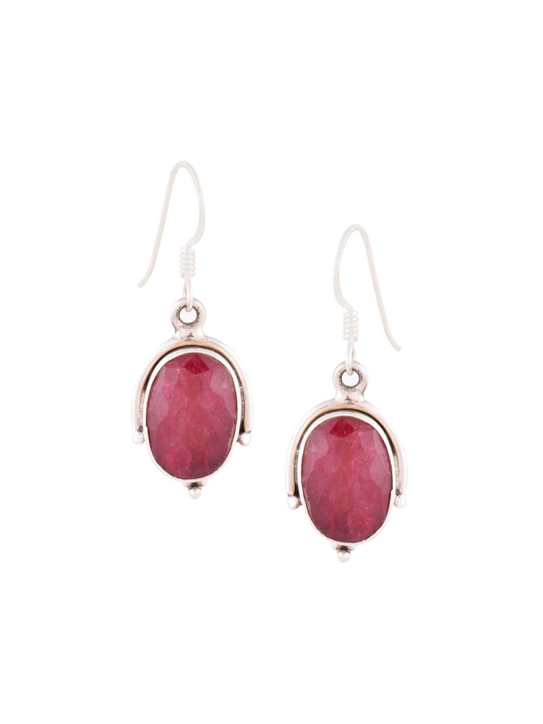 

Indianshelf 92.5 Sterling Silver Contemporary Stone Studded Drop Earrings
