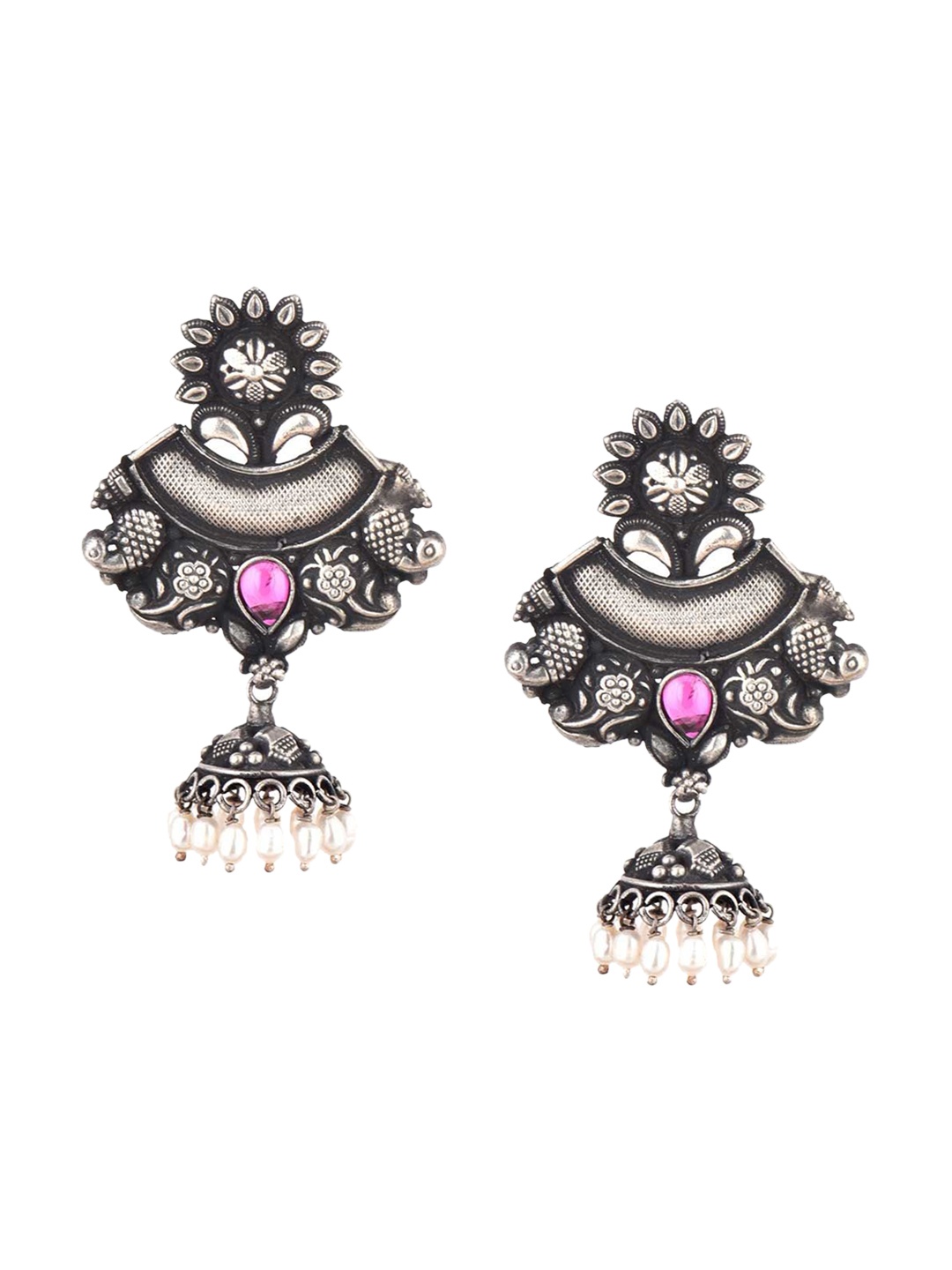 

Indianshelf 92.5 Sterling Silver Contemporary Artificial Beaded Drop Earrings