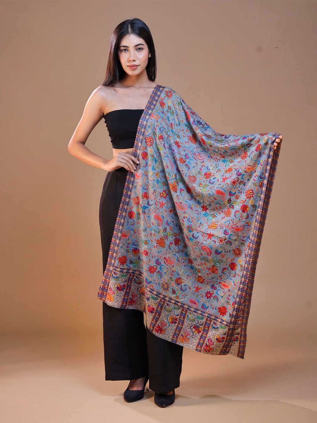 

SWI Stylish Women Printed Stole, Grey