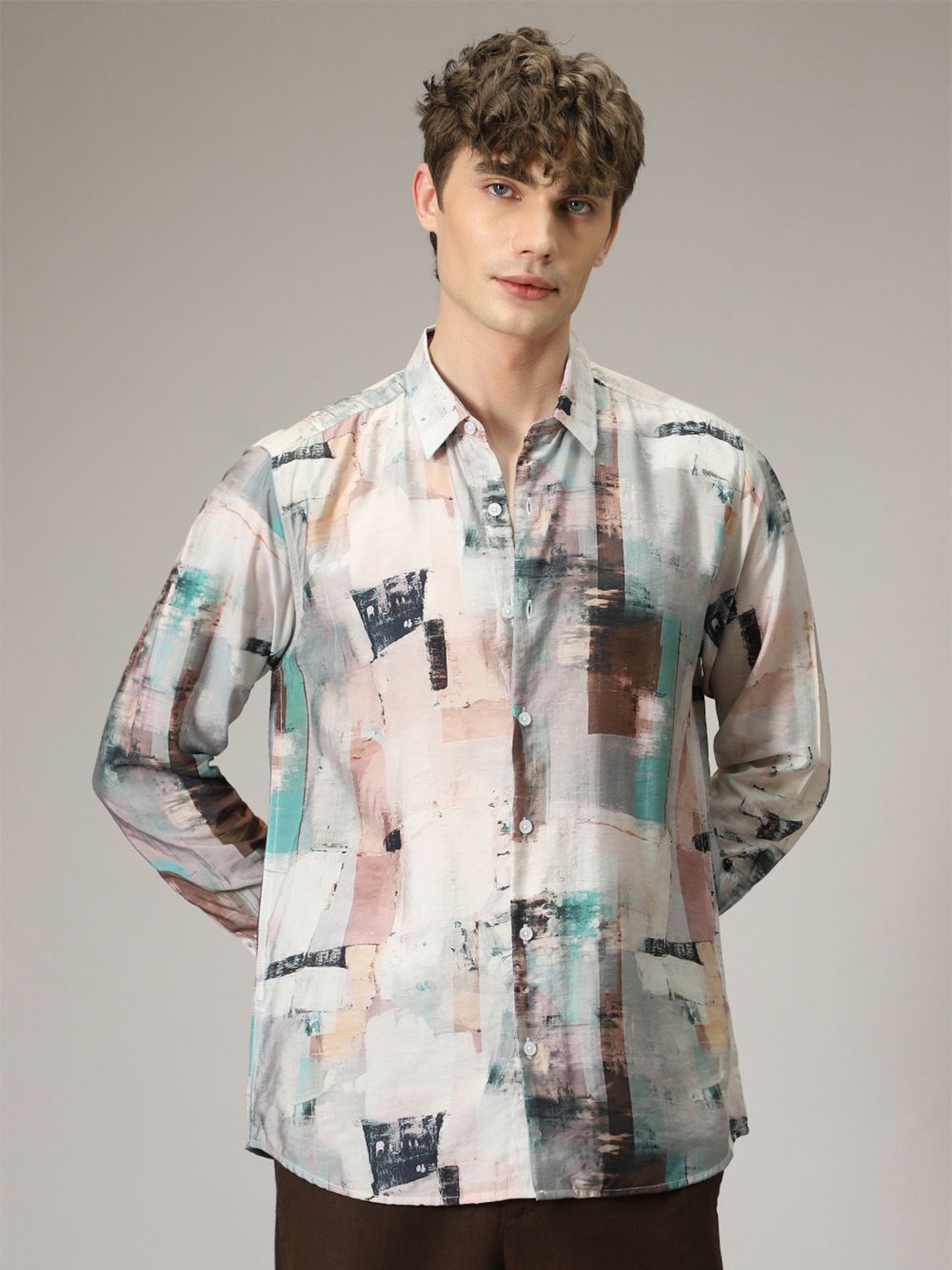 

Banana Club Men Classic Slim Fit Opaque Printed Casual Shirt, Multi