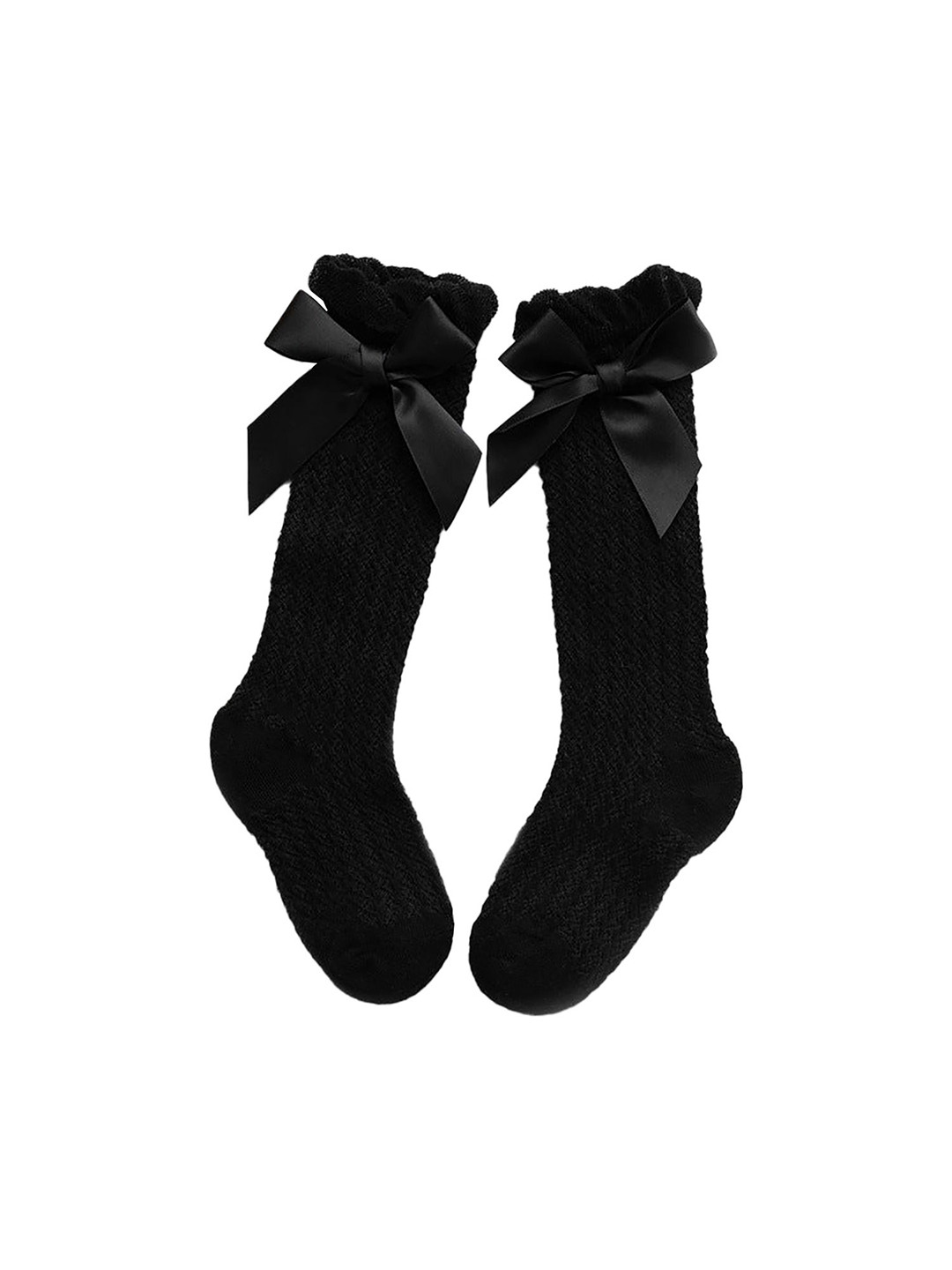 

SYGA Kids Bow Design Calf Length Socks, Black