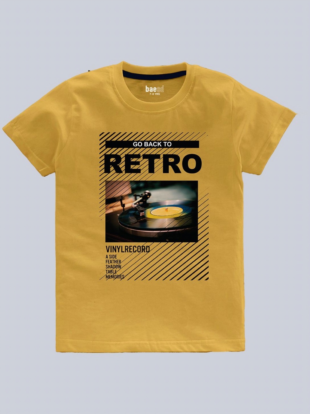 

BAESD Boys Graphic Printed Round Neck Cotton T-shirt, Yellow