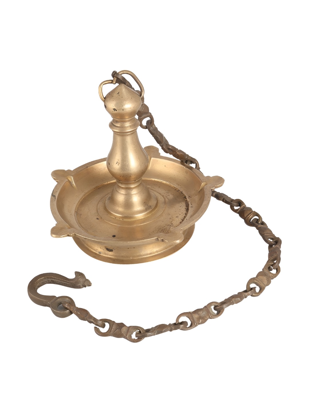 

Indianshelf Yellow Brass Hanging Pooja Diya, Gold