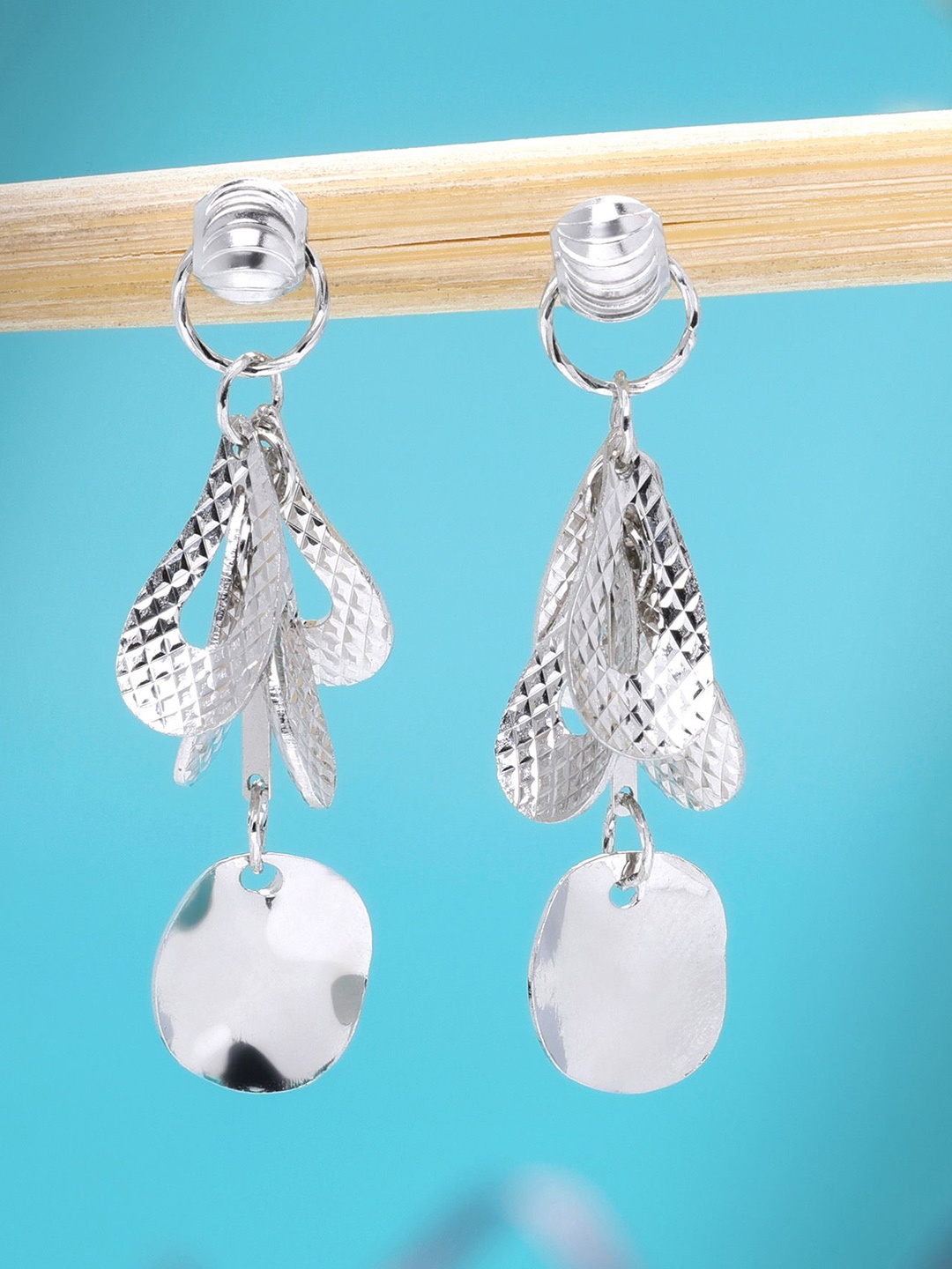 

DEESSA Rhodium Plated 925 Sterling Silver Drop Earrings