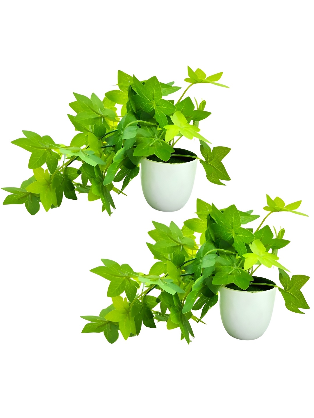 

fancy mart Green 2 Pieces Artificial Plant With Pot