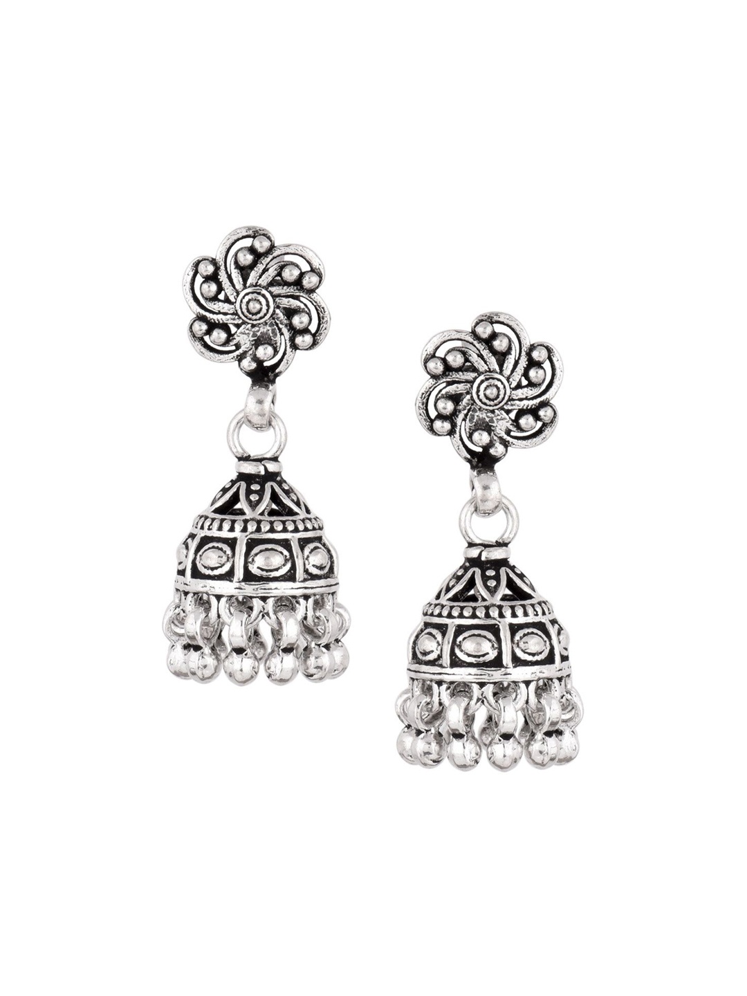 

Indianshelf 92.5 Sterling Silver Dome Shaped Jhumkas