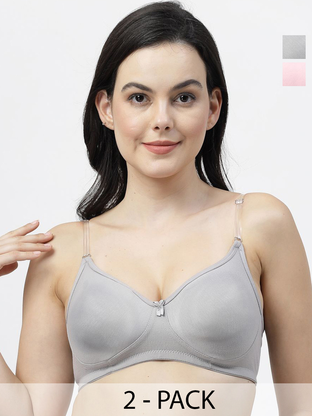

SHYAM SONS FLAIR Pack Of 2 Full Coverage T-shirt Bra, Pink