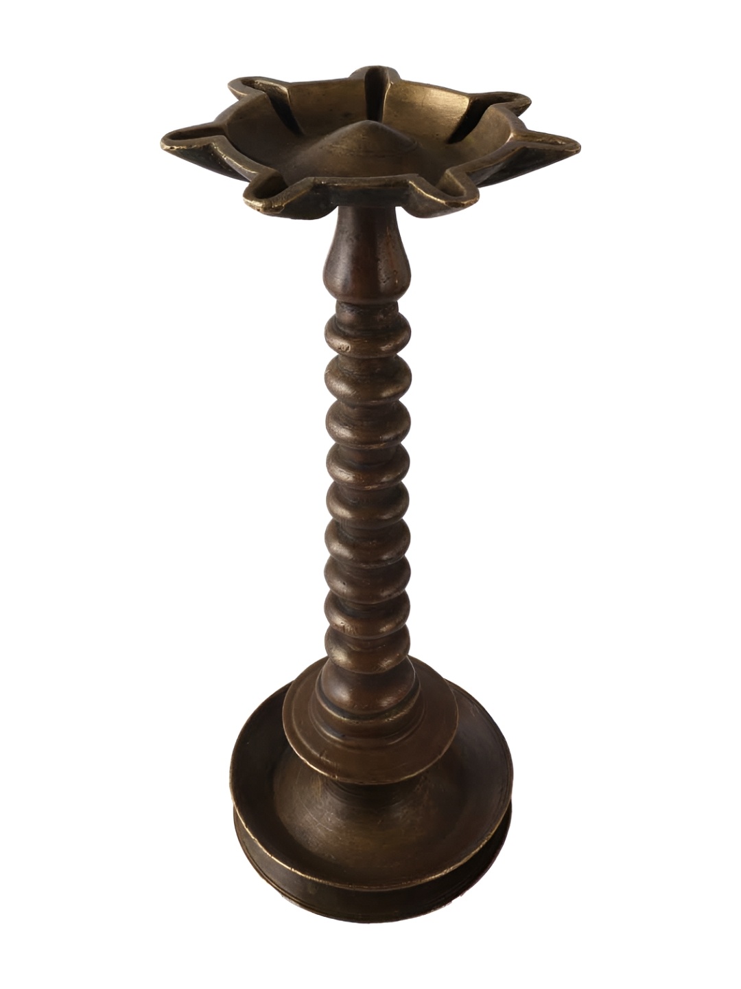 

Indianshelf Bronze Toned Textured Brass Pooja Diya