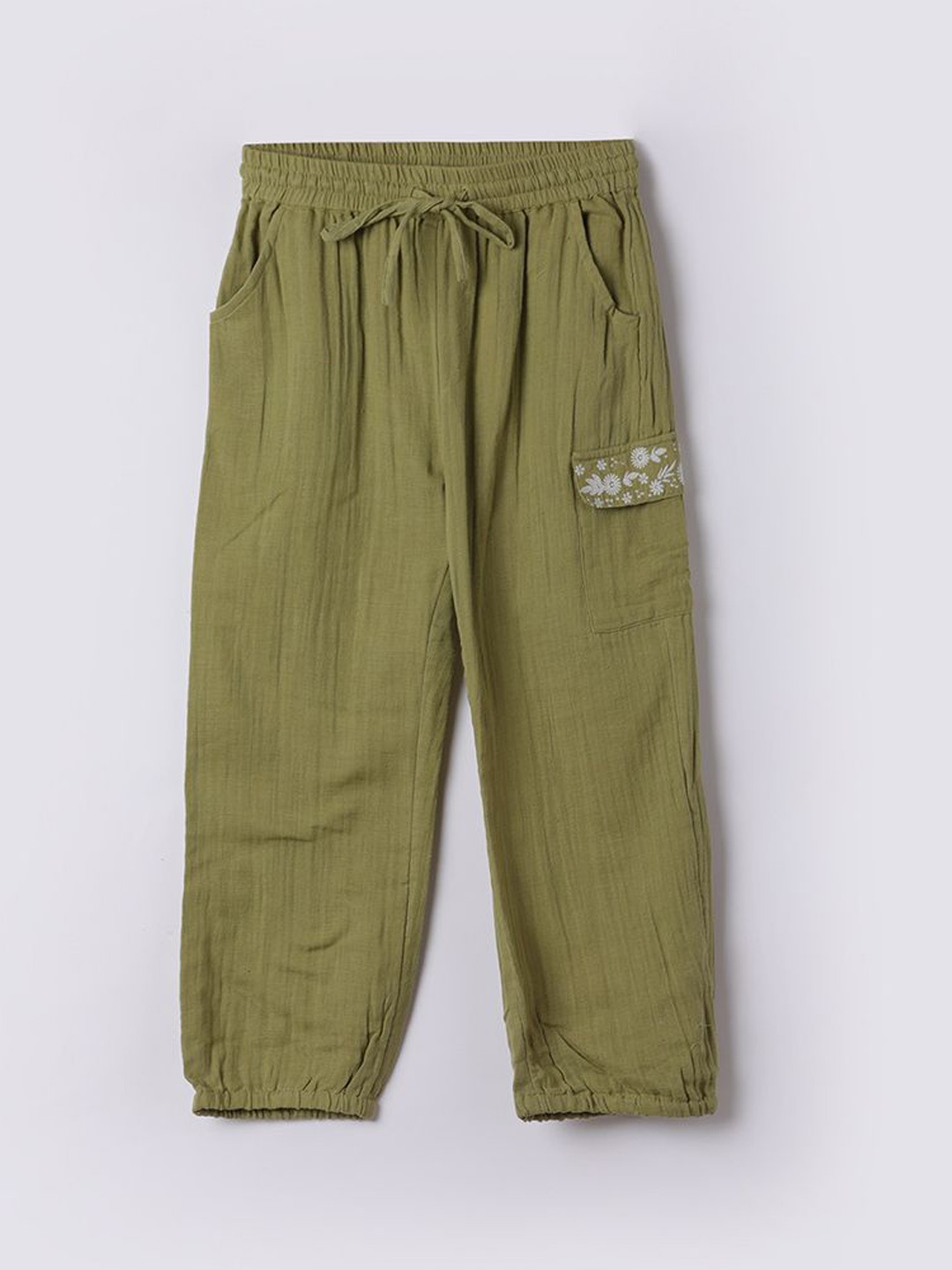 

Fame Forever by Lifestyle Girls Cotton Trousers, Olive