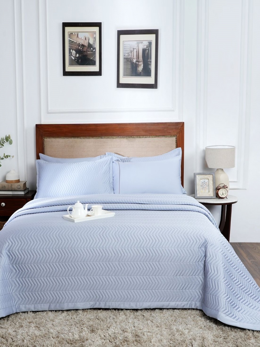 

MASPAR Blue 100 GSM Cotton Ac Room Single Bed Quilts