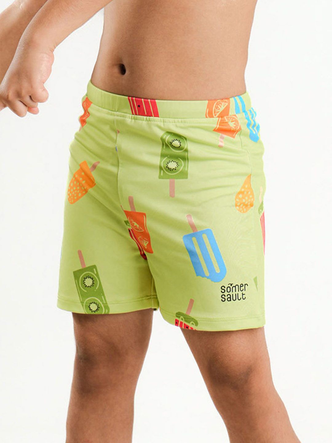

Somersault Boys Abstract Printed Swim Shorts, Green