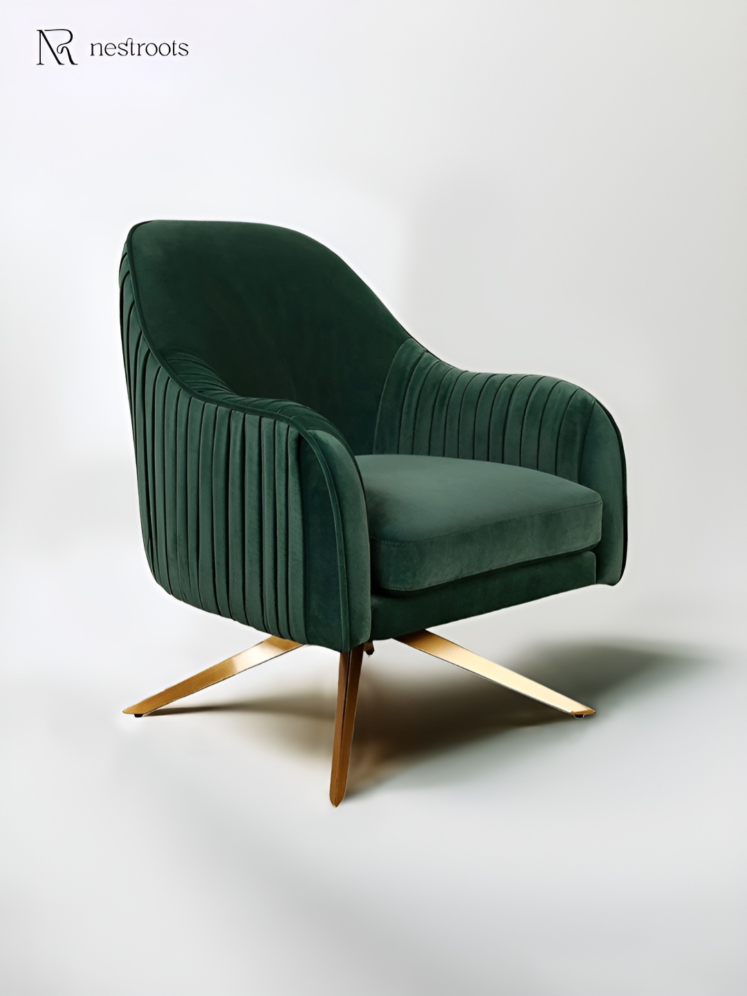 

nestroots Green Cushioned Lounge Chair