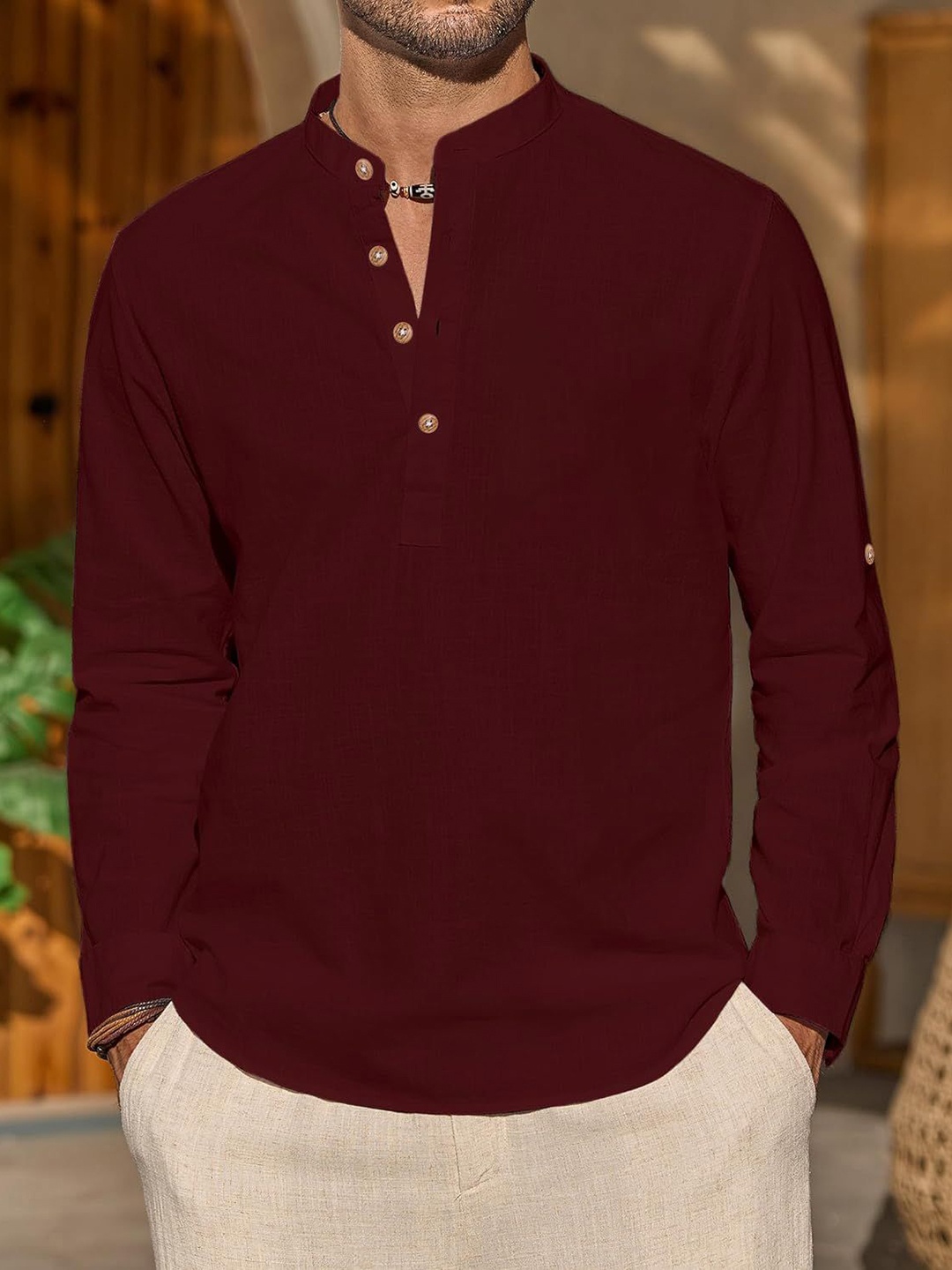 

Vida Loca Men Kurta, Maroon