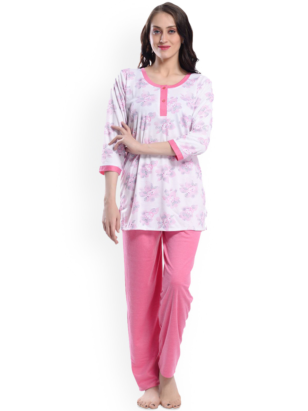 

SHYAM SONS FLAIR Women Printed Night suit, Pink