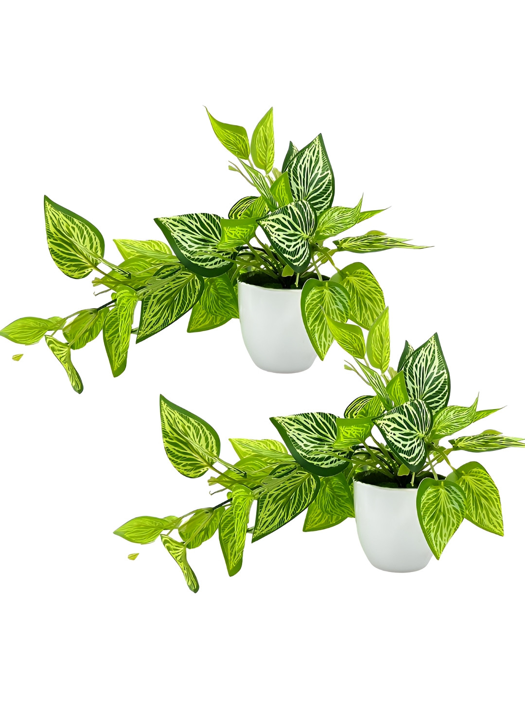 

fancy mart Green 2 Pieces Artificial Plant With Pot