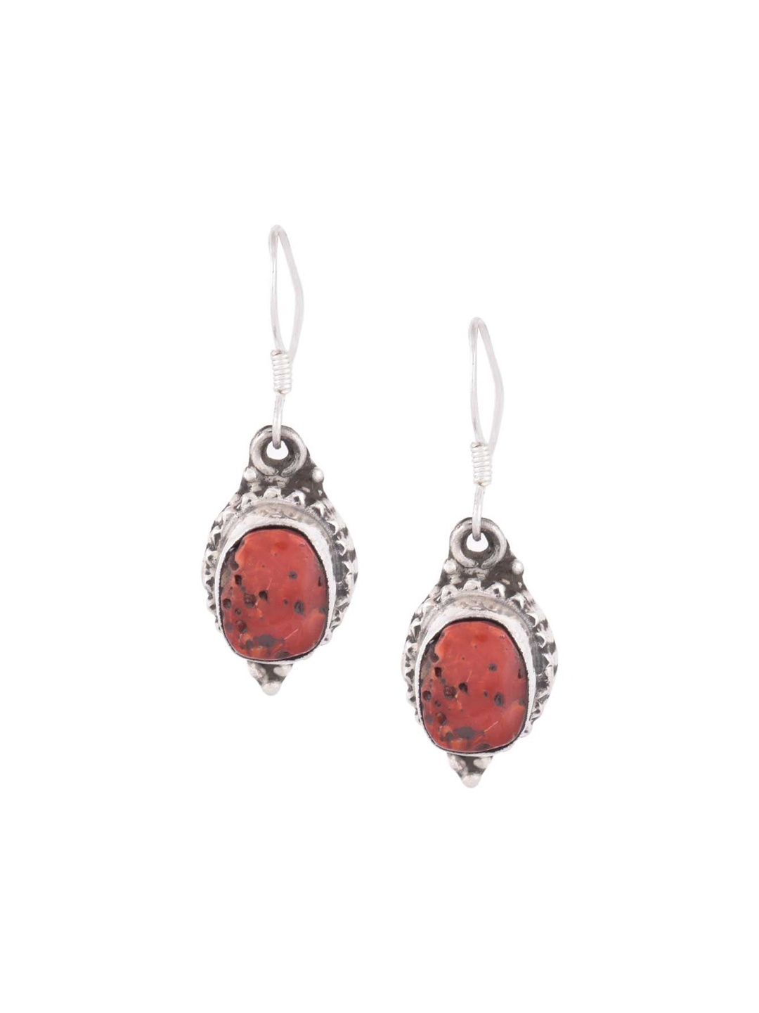 

Indianshelf 92.5 Sterling Silver Contemporary Artificial Beaded Drop Earrings