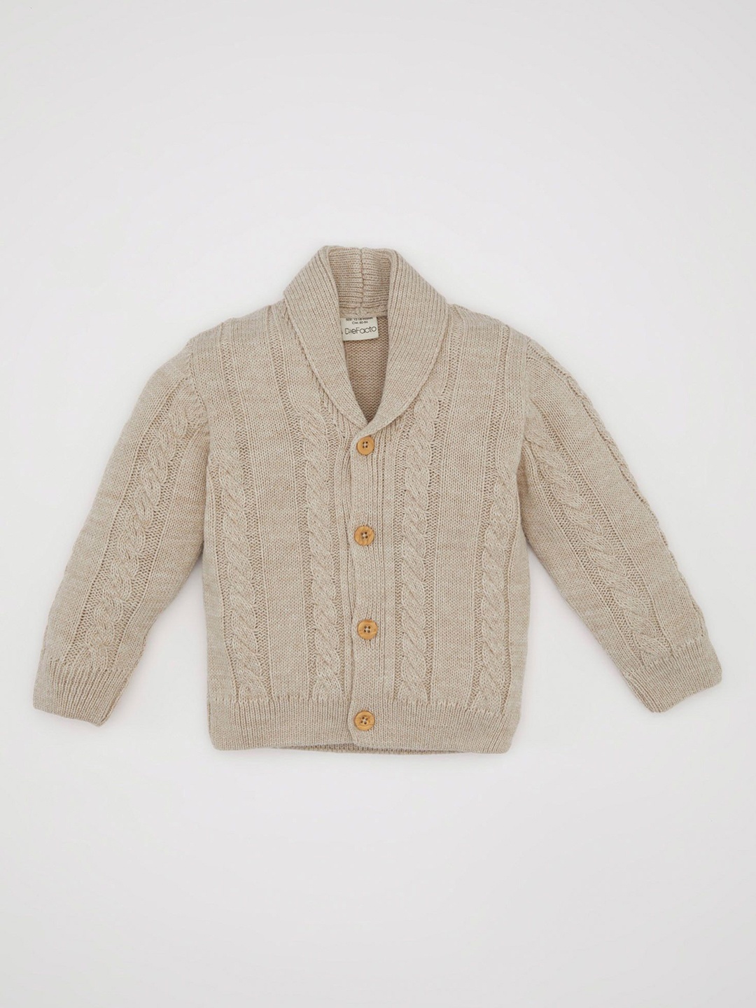 

DeFacto Boys Cable Knit Cardigan, Grey