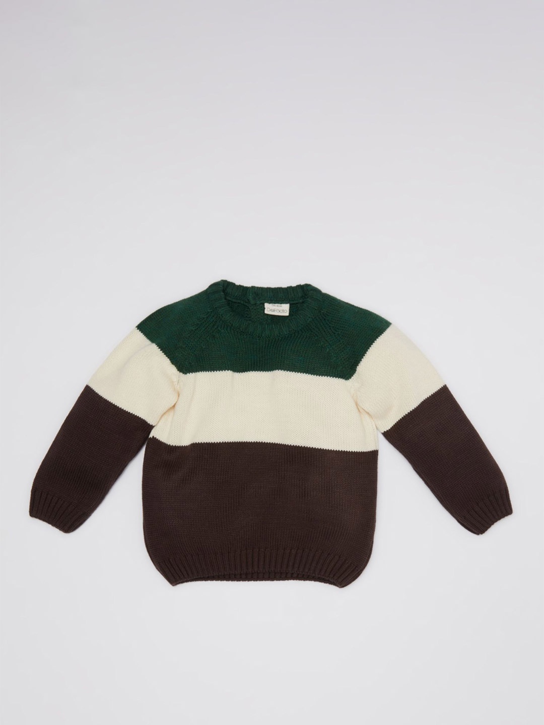 

DeFacto Boys Colourblocked Pullover, Green