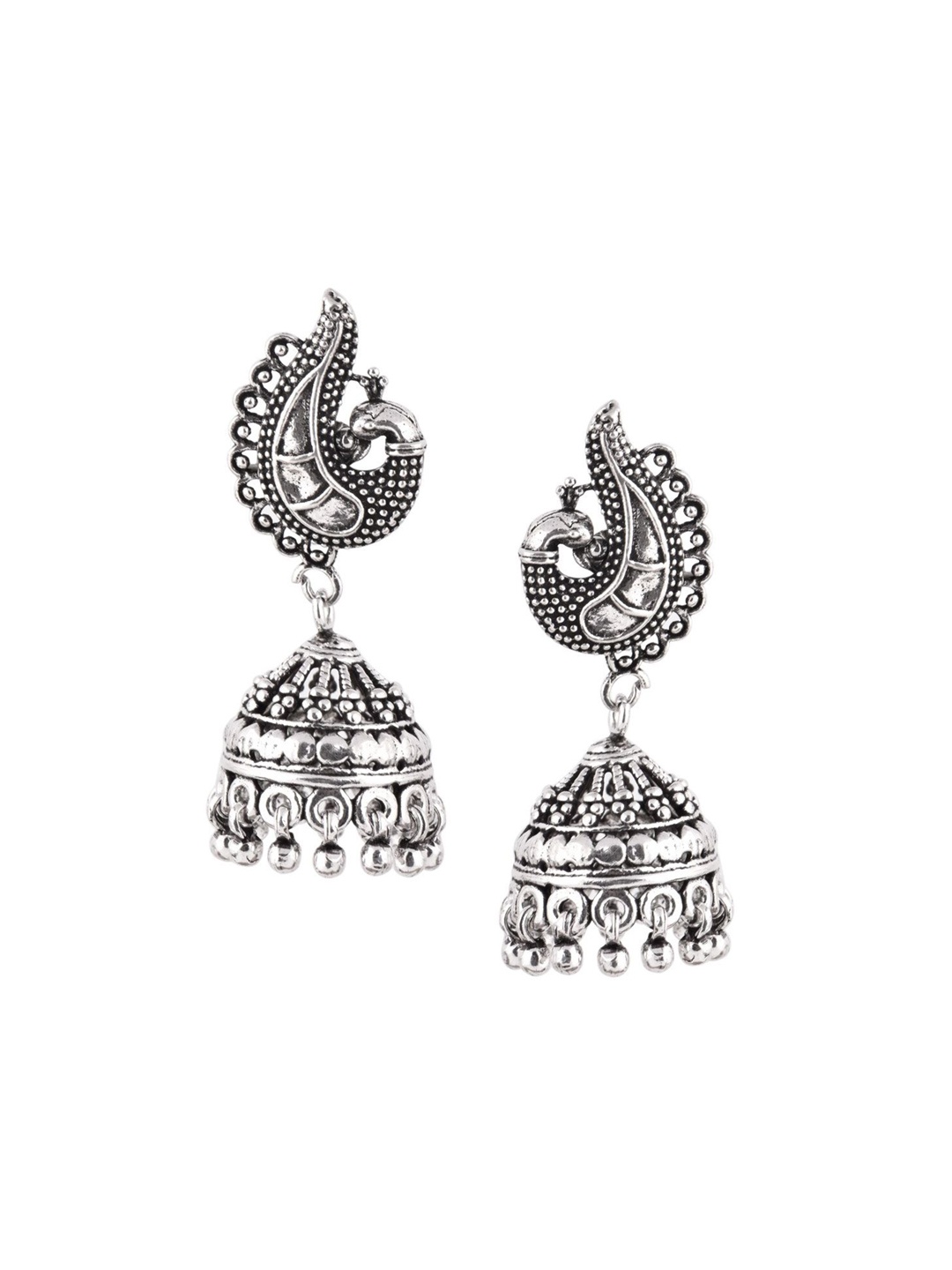 

Indianshelf 92.5 Sterling Silver Dome Shaped Jhumkas