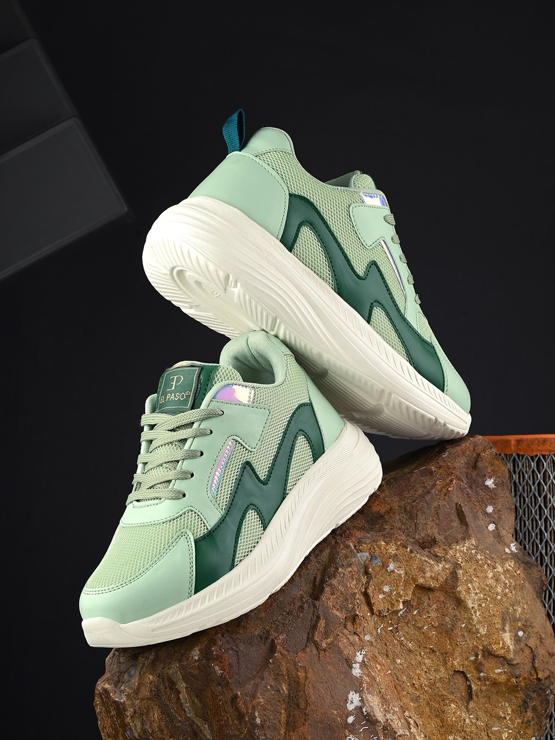 

El Paso Women Casual Lace-Ups Sneakers, Green