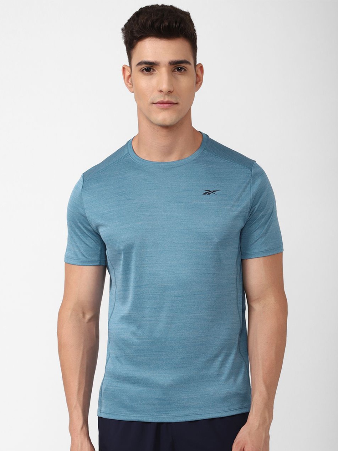 

Reebok Melange Round Neck Tee, Blue