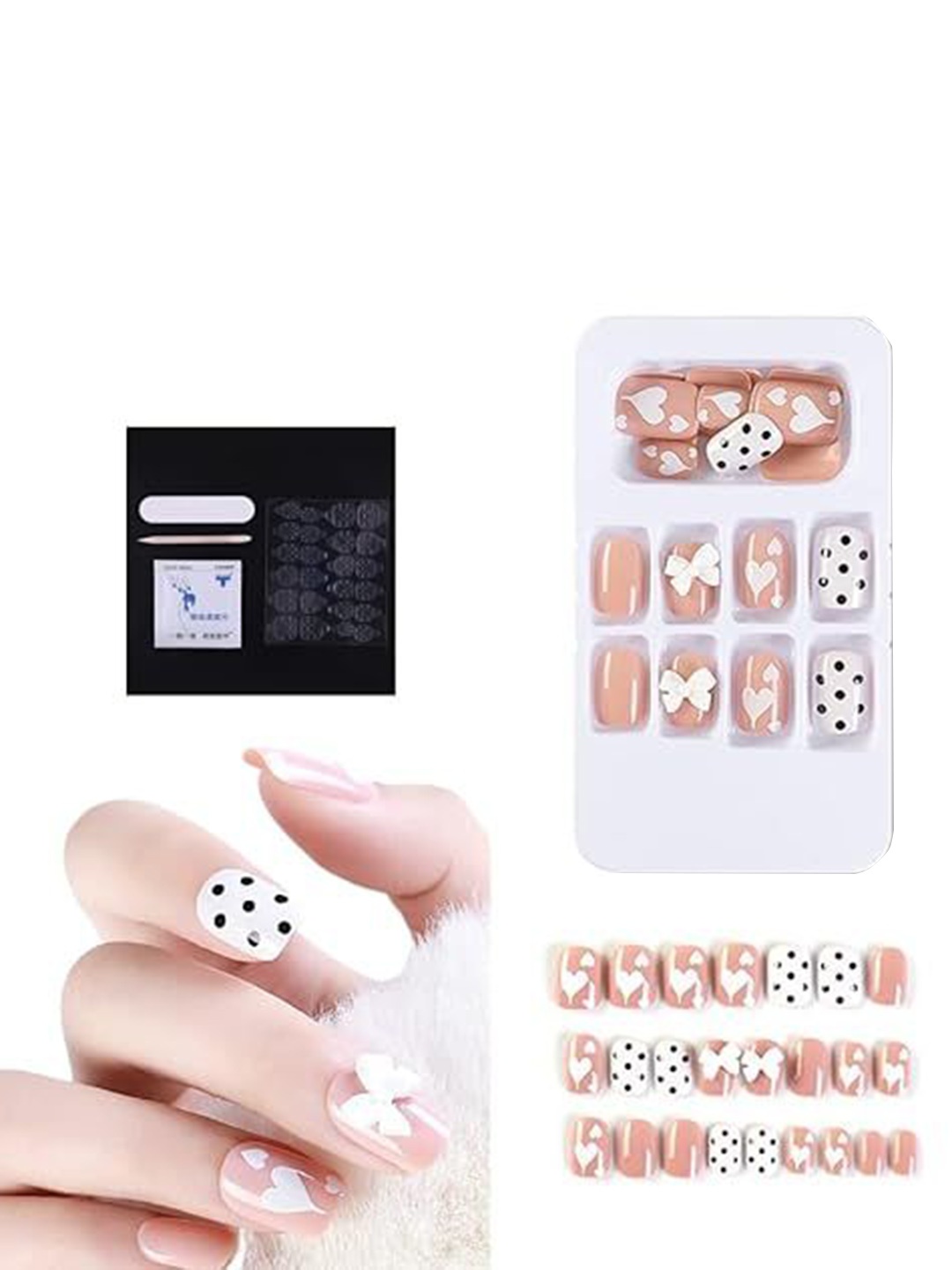

Coslifestore 30 Ready To Use Acrylic Gel Nails, Nude