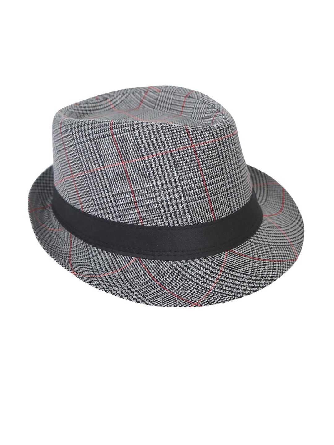 

FabSeasons Unisex Grey Checked Fedora Hat