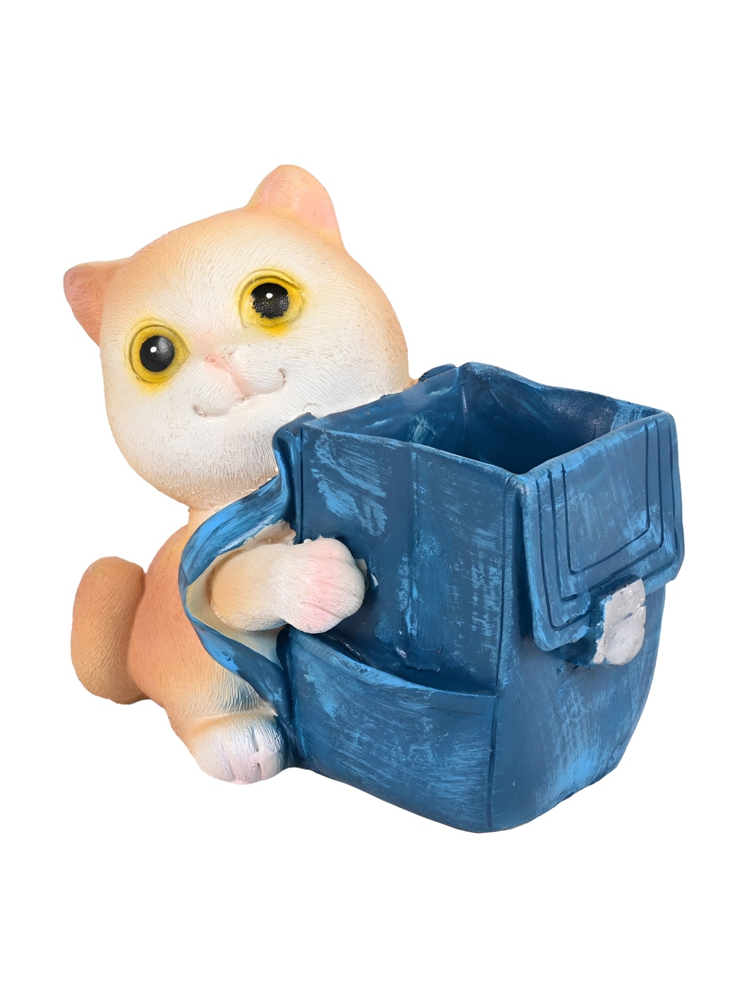 

Vikarafty Pink & Off White Cat Figurine Showpiece