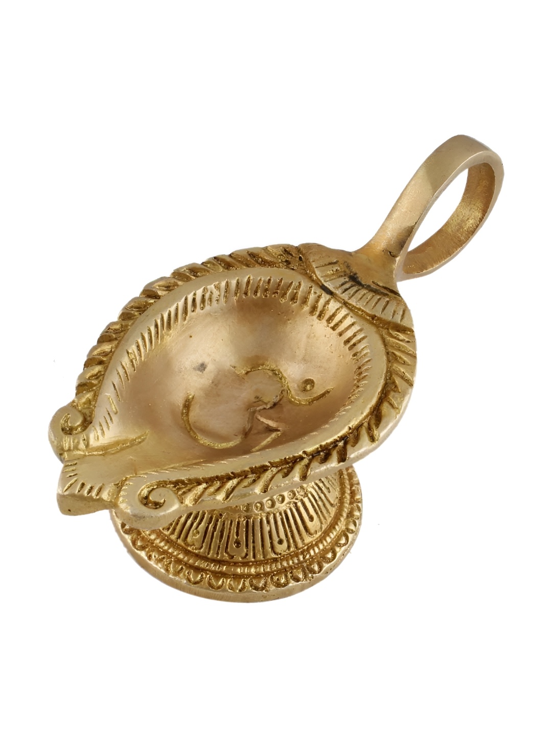 

Indianshelf Textured Brass Pooja Diya, Gold