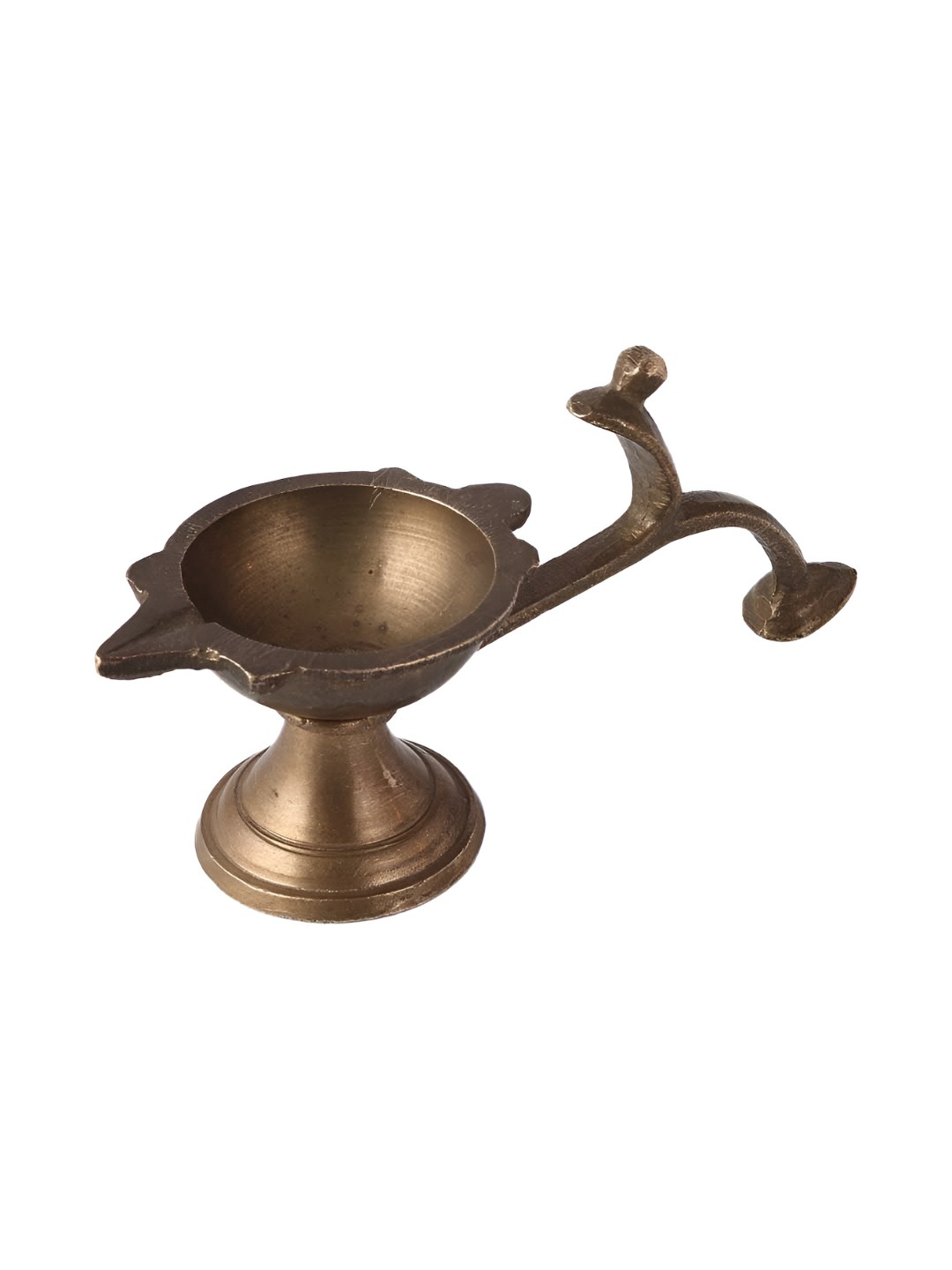 

Indianshelf Bronze-Toned Textured Brass Diya Pooja Essentials