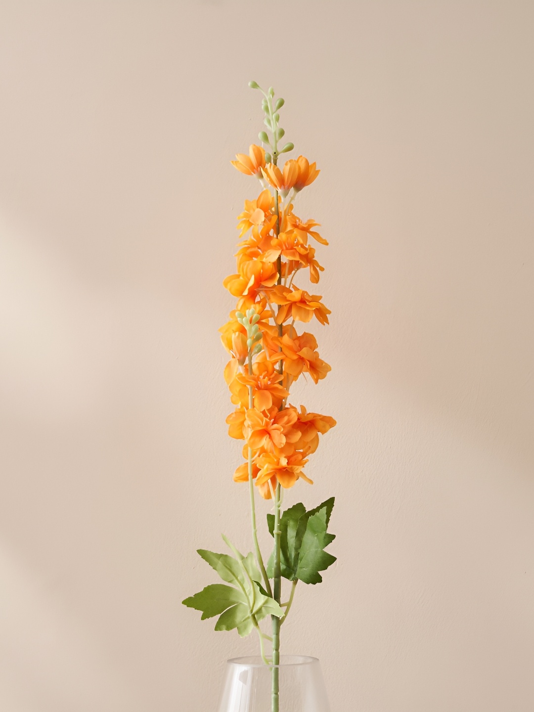 

Home Centre Orange Colored & Green Delphinium Artificial Flowers