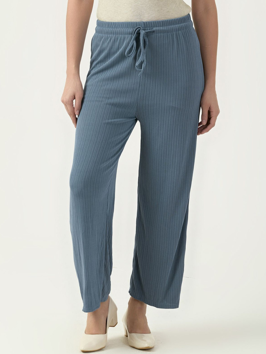 

Albion By CnM Women Parallel Regular Fit Casual Trousers, Blue