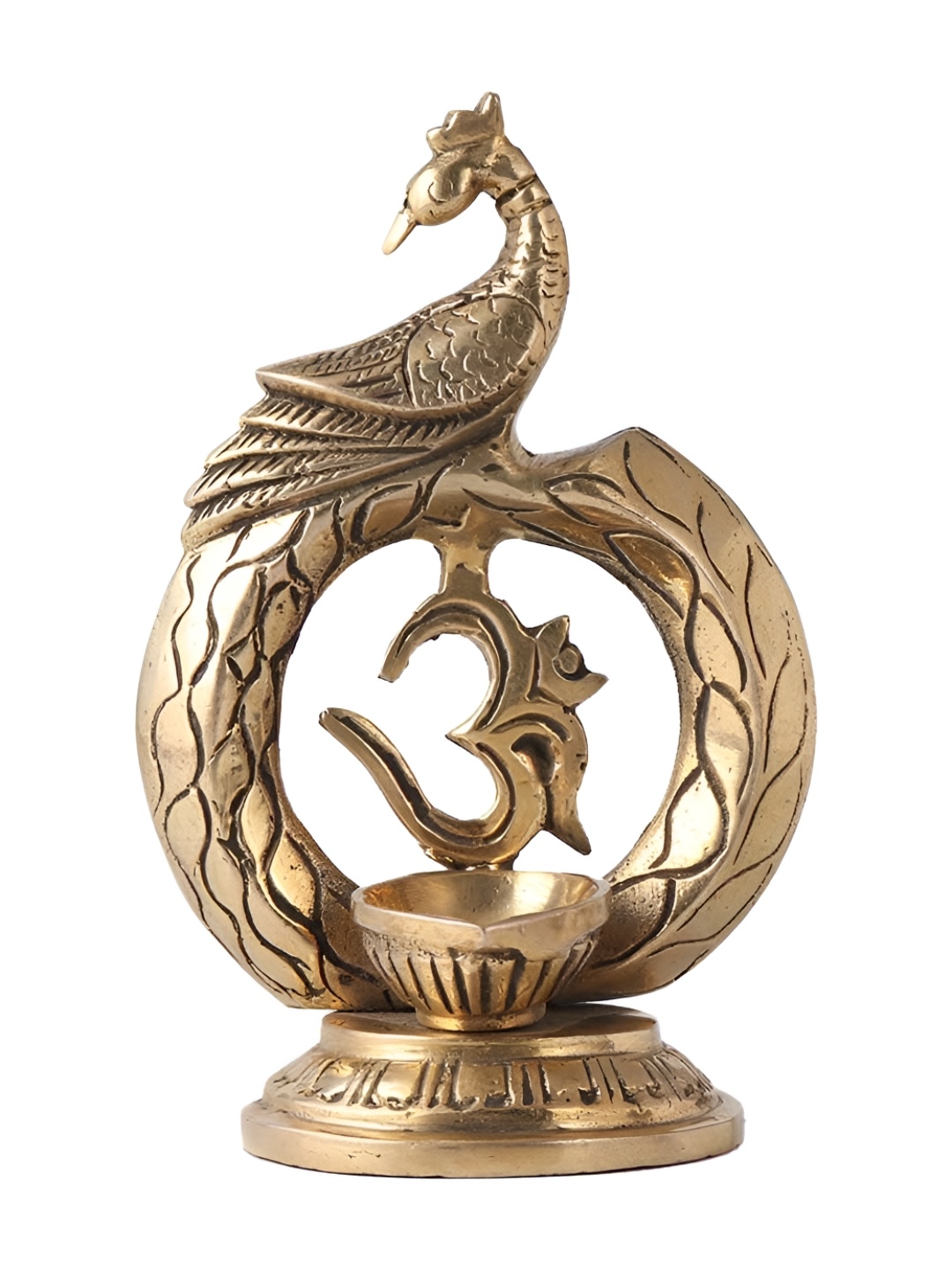 

Indianshelf Bronze Toned Textured Brass Pooja Diya