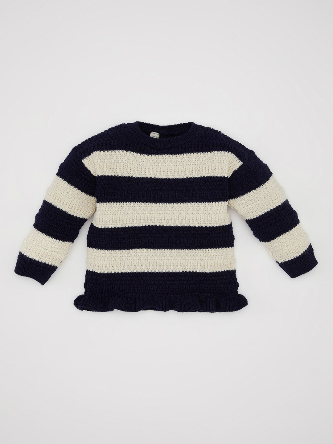 

DeFacto Girls Striped Pullover, Black