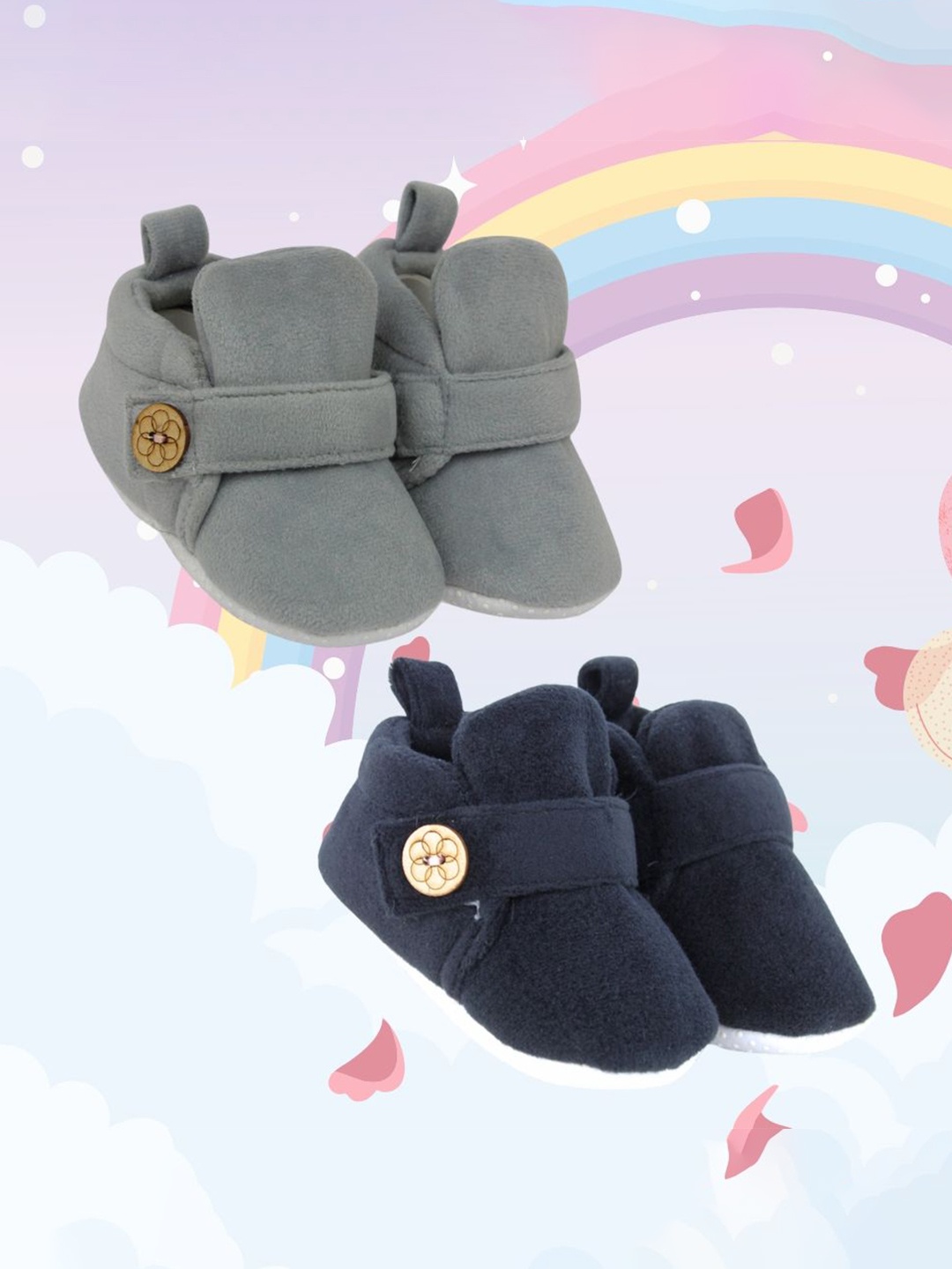 

NESKA MODA Unisex Kids Cotton Booties, Black