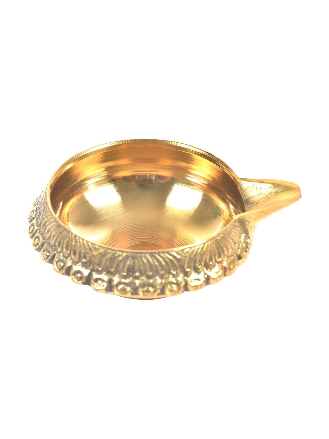 

Indianshelf Gold Toned Textured Brass Diwali Deepam Diya
