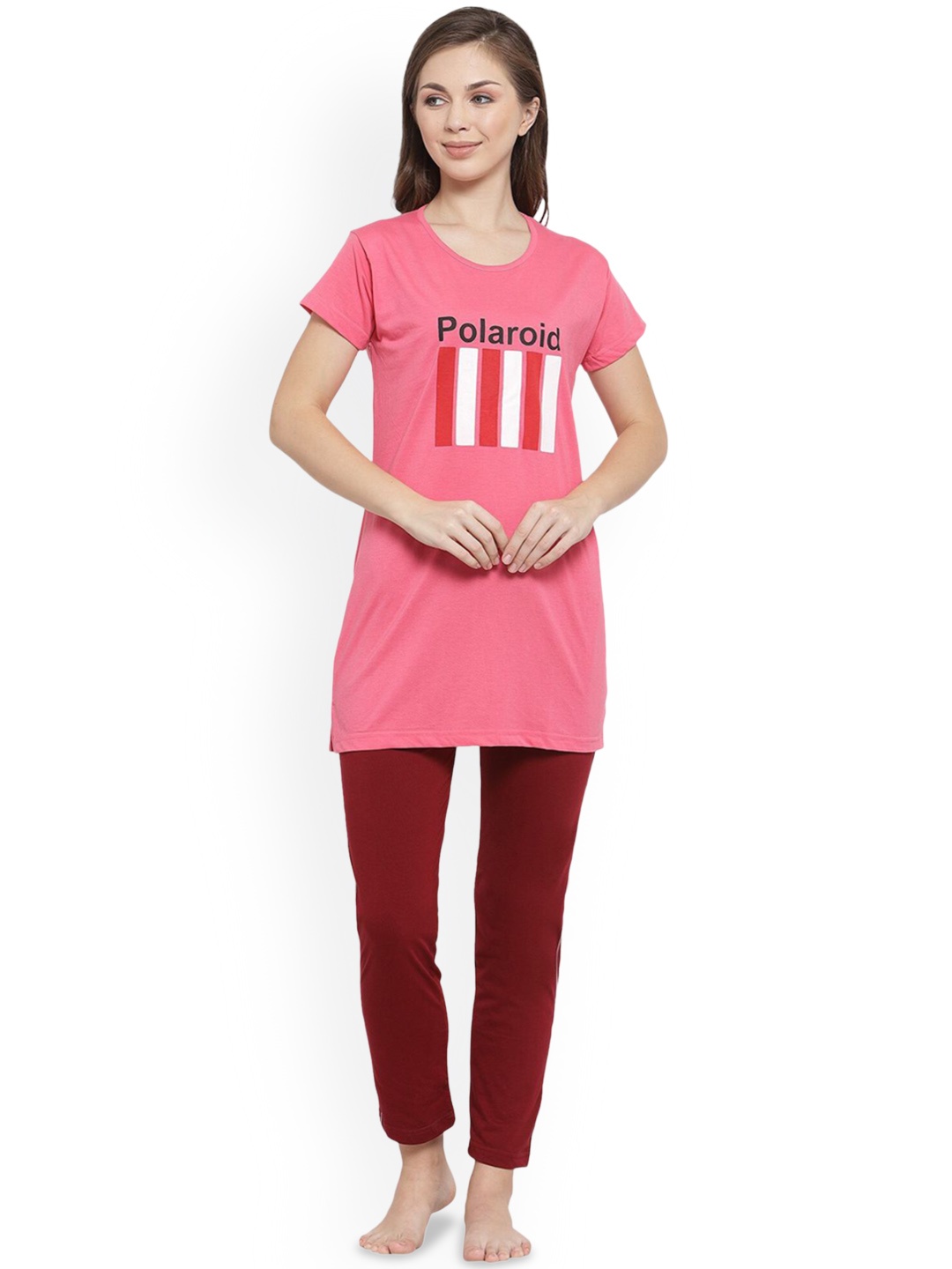 

SHYAM SONS FLAIR Women Printed Night suit, Pink