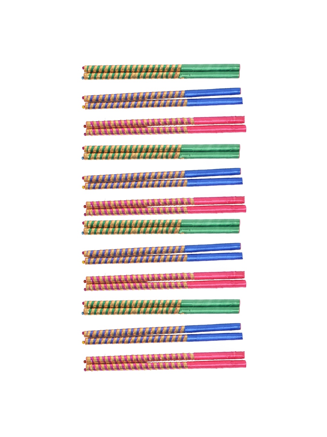 

BAISA 12-Pair Blue & Green Laced Dandiya Sticks