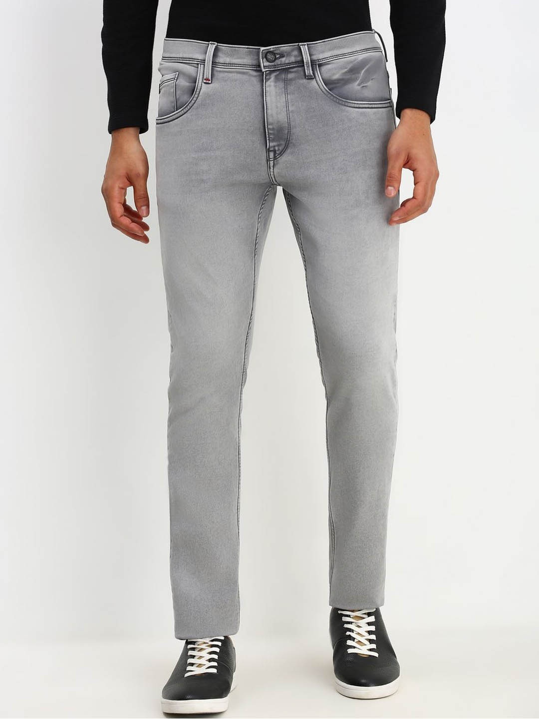 

Allen Solly Men Slim Fit Mid Rise Light Fade Jeans, Grey