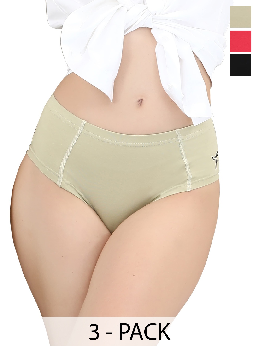 

Foxy Pack of 3 Women Assorted Hipster Briefs LYC-001-C2-S