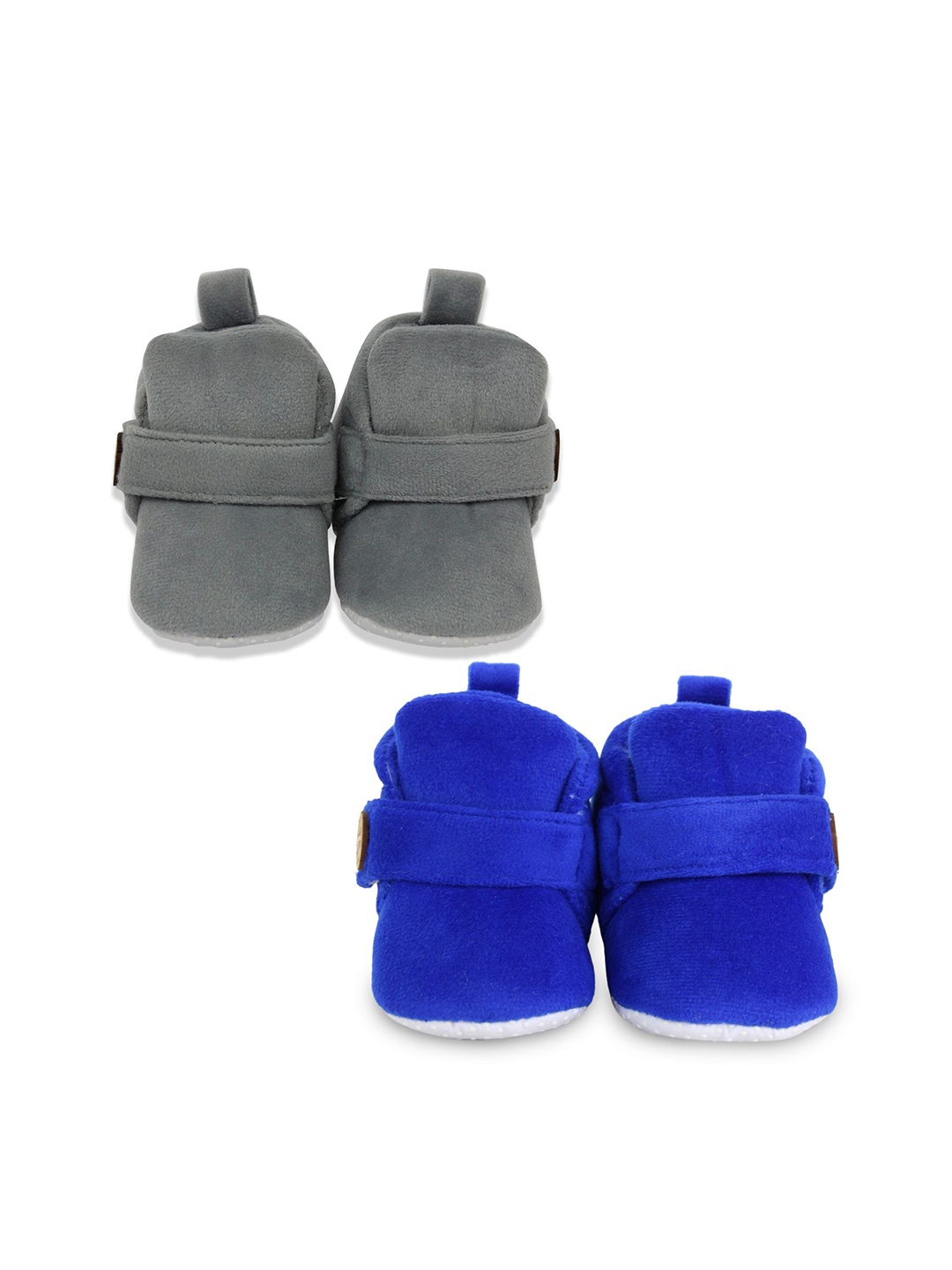 

NESKA MODA Pack of 2 Unisex Kids Cotton Booties, Navy blue