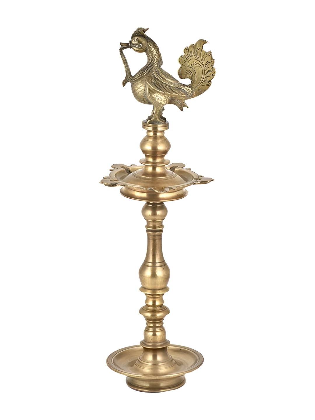 

Indianshelf Gold-Toned Brass Diwali Peacock Oil Lamp Diya